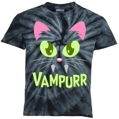 Halloween Vampurr Funny Cat Kids Tie-Dye T-Shirt