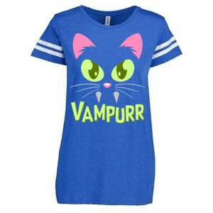 Halloween Vampurr Funny Cat Enza Ladies Jersey Football T-Shirt