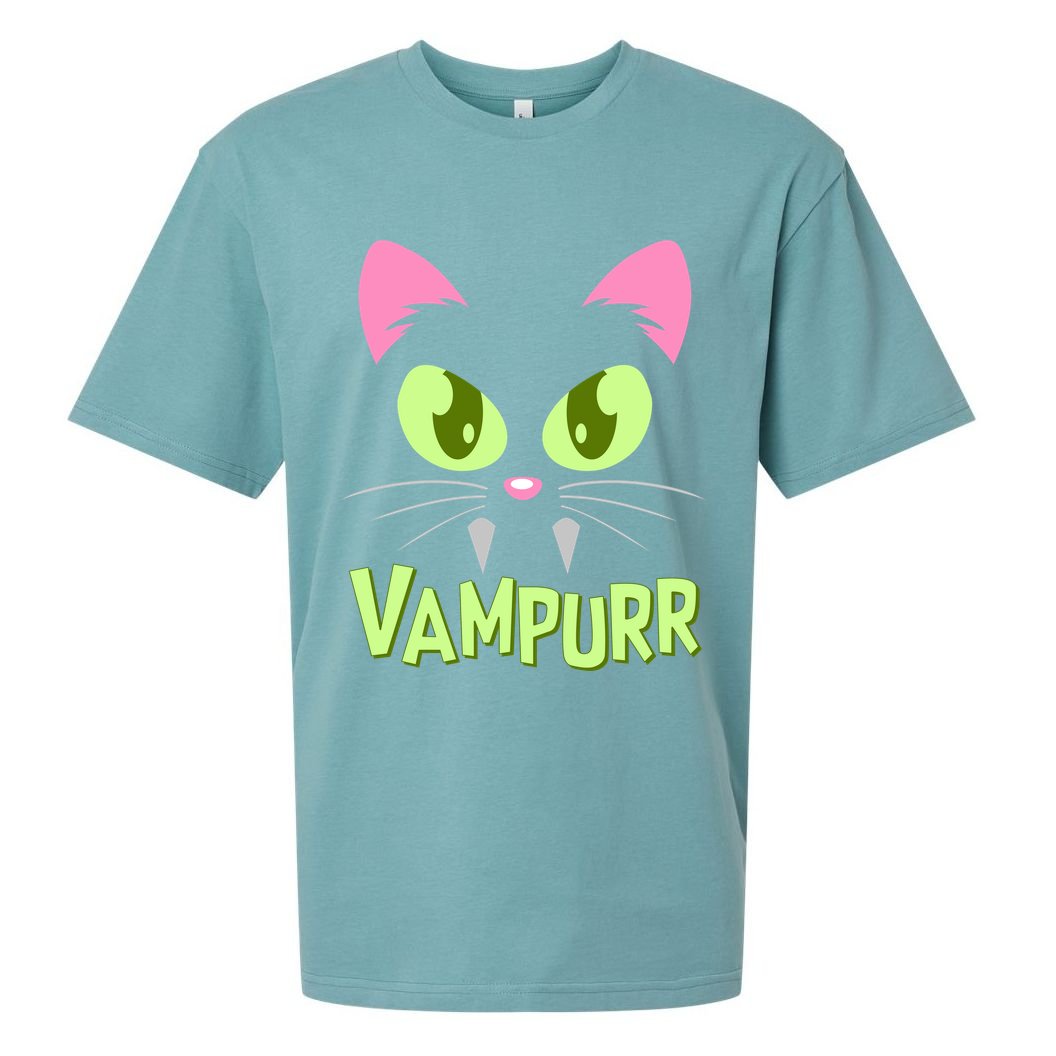 Halloween Vampurr Funny Cat Sueded Cloud Jersey T-Shirt