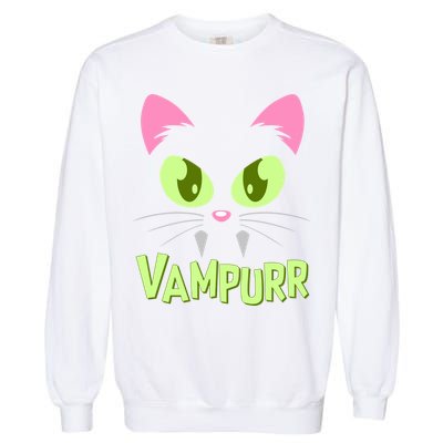 Halloween Vampurr Funny Cat Garment-Dyed Sweatshirt