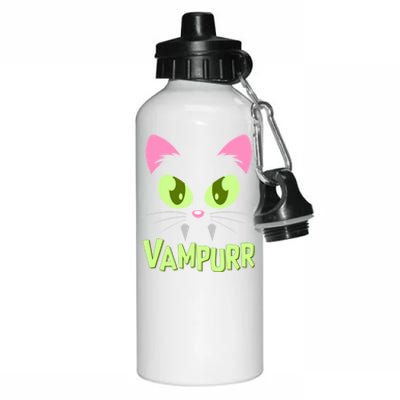 Halloween Vampurr Funny Cat Aluminum Water Bottle