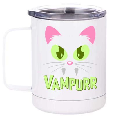 Halloween Vampurr Funny Cat 12 oz Stainless Steel Tumbler Cup