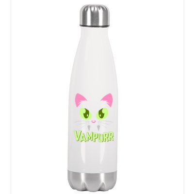 Halloween Vampurr Funny Cat Stainless Steel Insulated Water Bottle