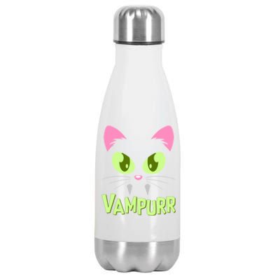 Halloween Vampurr Funny Cat Stainless Steel Insulated Water Bottle