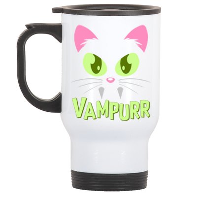 Halloween Vampurr Funny Cat Stainless Steel Travel Mug