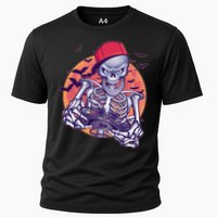 Halloween Video Gamer Skeleton Cooling Performance Crew T-Shirt