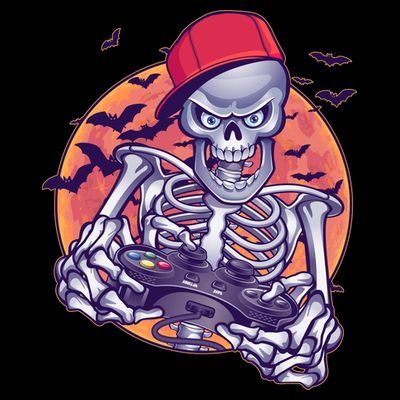 Halloween Video Gamer Skeleton T-Shirt