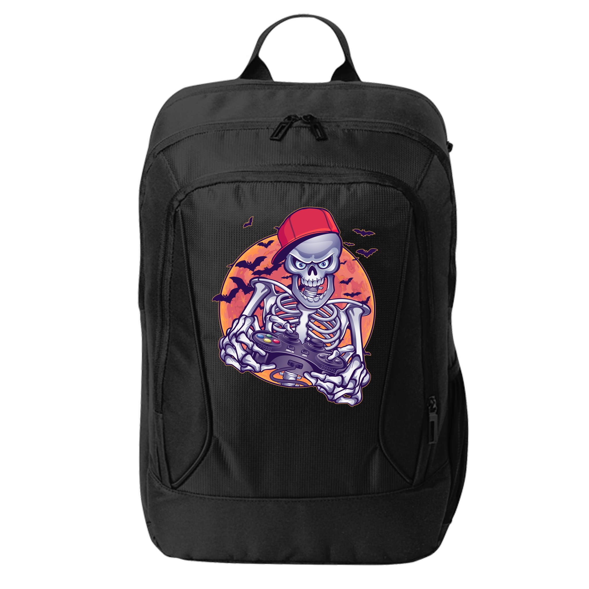 Halloween Video Gamer Skeleton City Backpack