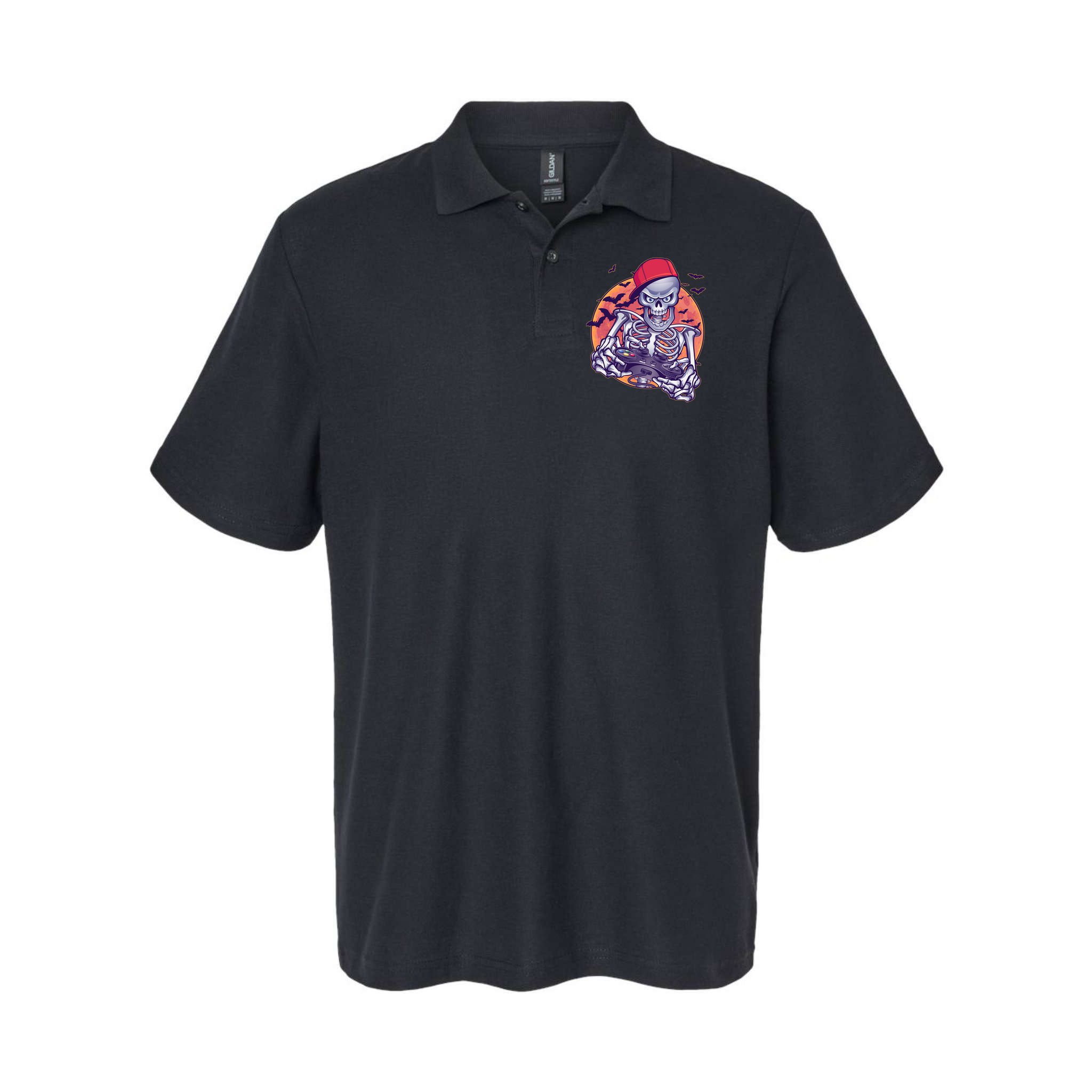 Halloween Video Gamer Skeleton Polo