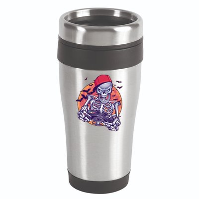 Halloween Video Gamer Skeleton 16oz Travel Tumbler