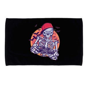 Halloween Video Gamer Skeleton Microfiber Hand Towel