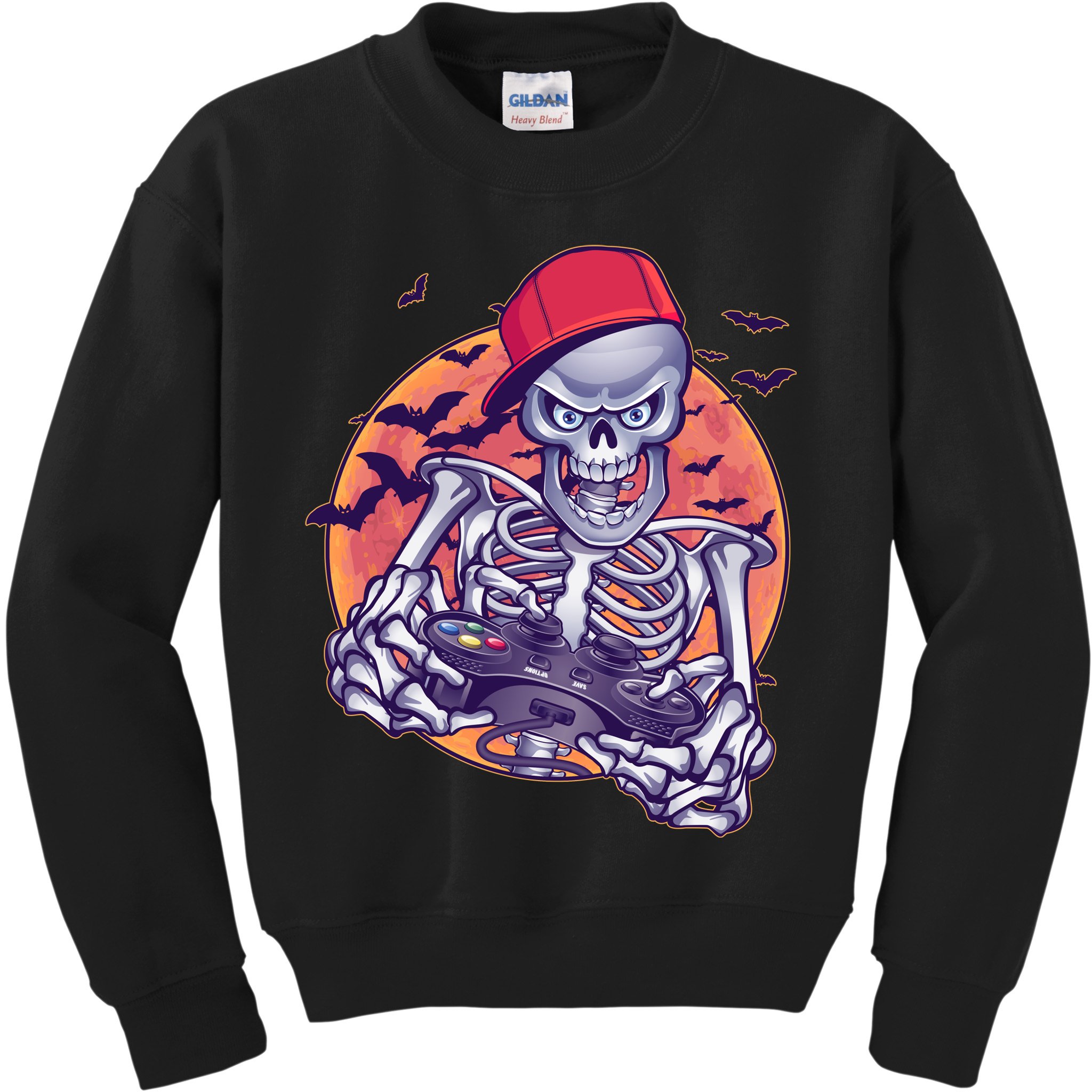 Halloween Video Gamer Skeleton Kids Sweatshirt