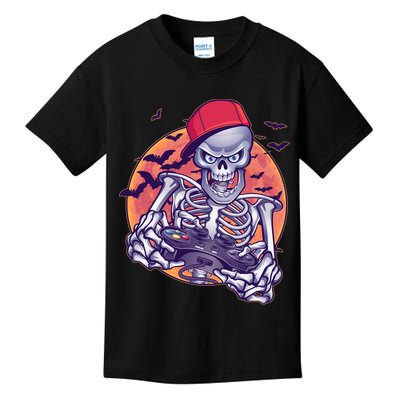 Halloween Video Gamer Skeleton Kids T-Shirt
