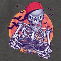 Halloween Video Gamer Skeleton Vector Backpack
