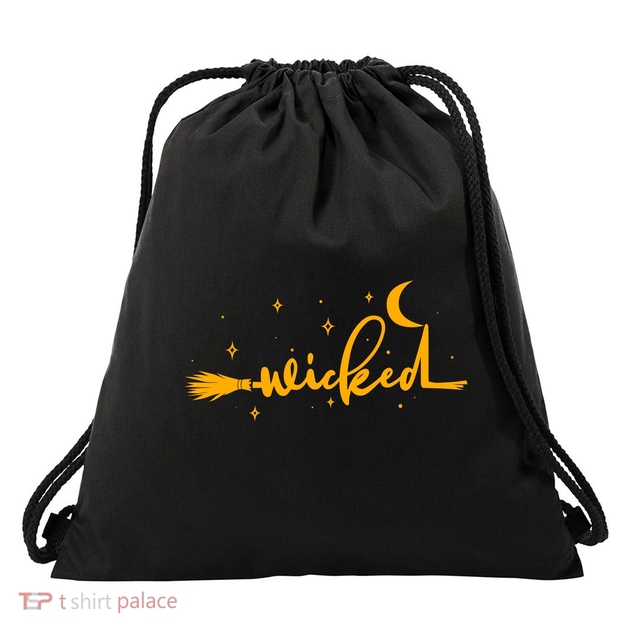Halloween Wicked Witch Broom Drawstring Bag