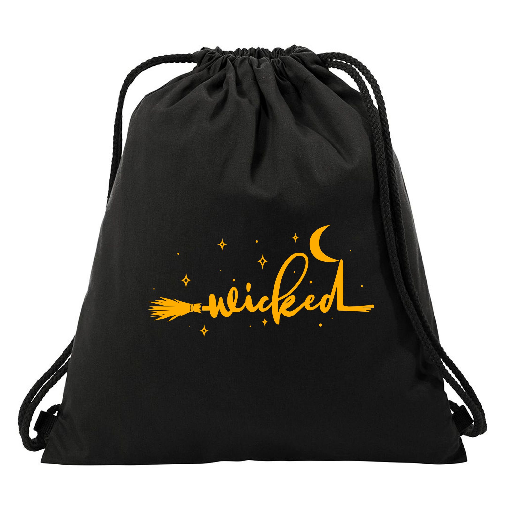 Halloween Wicked Witch Broom Drawstring Bag