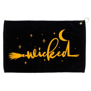 Halloween Wicked Witch Broom Grommeted Golf Towel