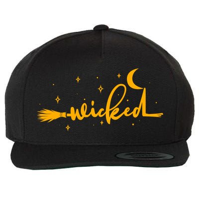 Halloween Wicked Witch Broom Wool Snapback Cap