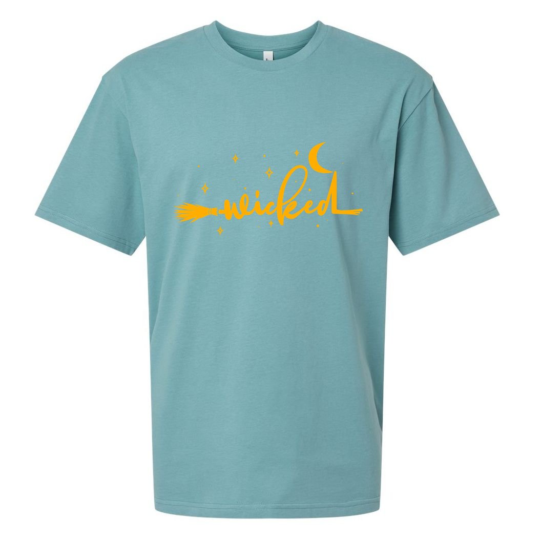 Halloween Wicked Witch Broom Sueded Cloud Jersey T-Shirt