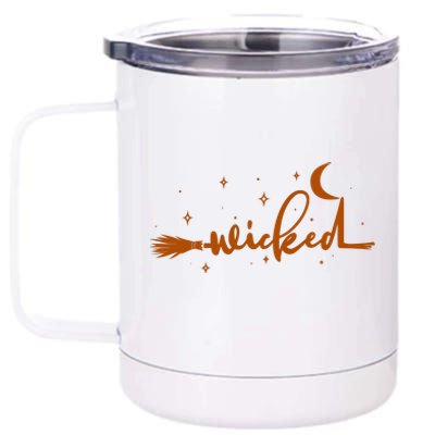 Halloween Wicked Witch Broom 12 oz Stainless Steel Tumbler Cup