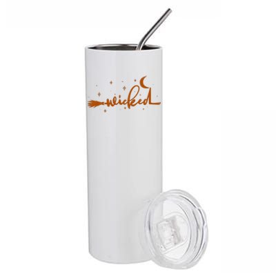 Halloween Wicked Witch Broom Stainless Steel Tumbler