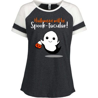 Halloween Will Be Spook-Tacular Enza Ladies Jersey Colorblock Tee