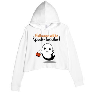 Halloween Will Be Spook-Tacular Crop Fleece Hoodie