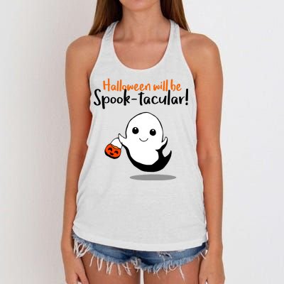 Halloween Will Be Spook-Tacular Women's Knotted Racerback Tank