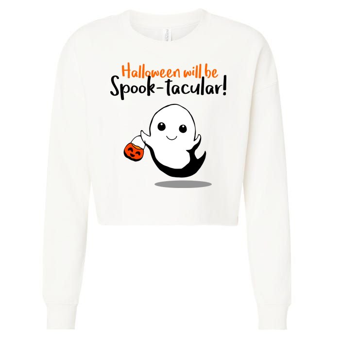 Halloween Will Be Spook-Tacular Cropped Pullover Crew