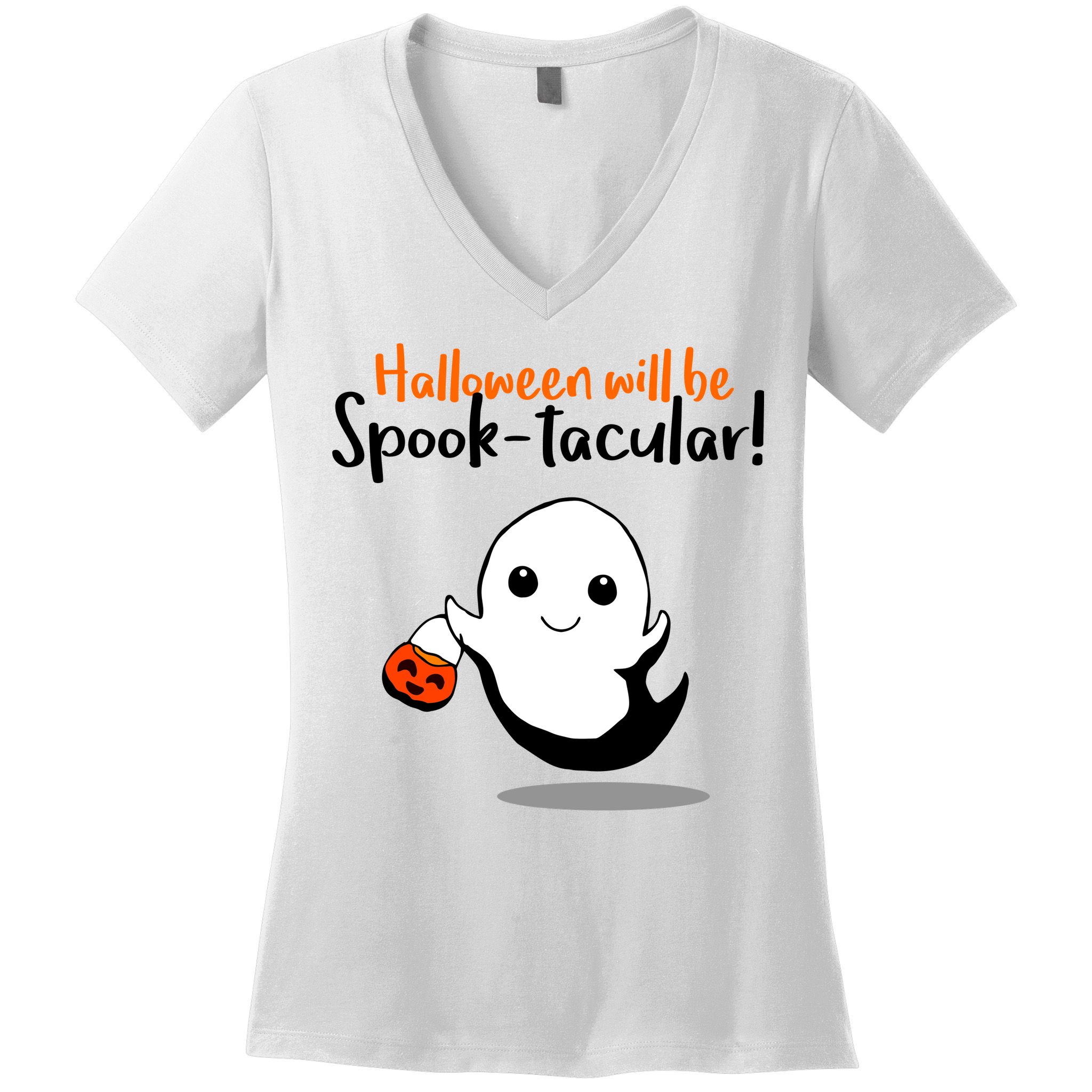 Halloween Will Be Spook-Tacular Women's V-Neck T-Shirt