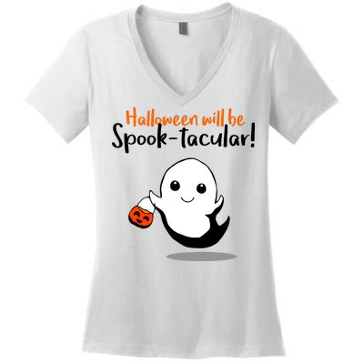 Halloween Will Be Spook-Tacular Women's V-Neck T-Shirt