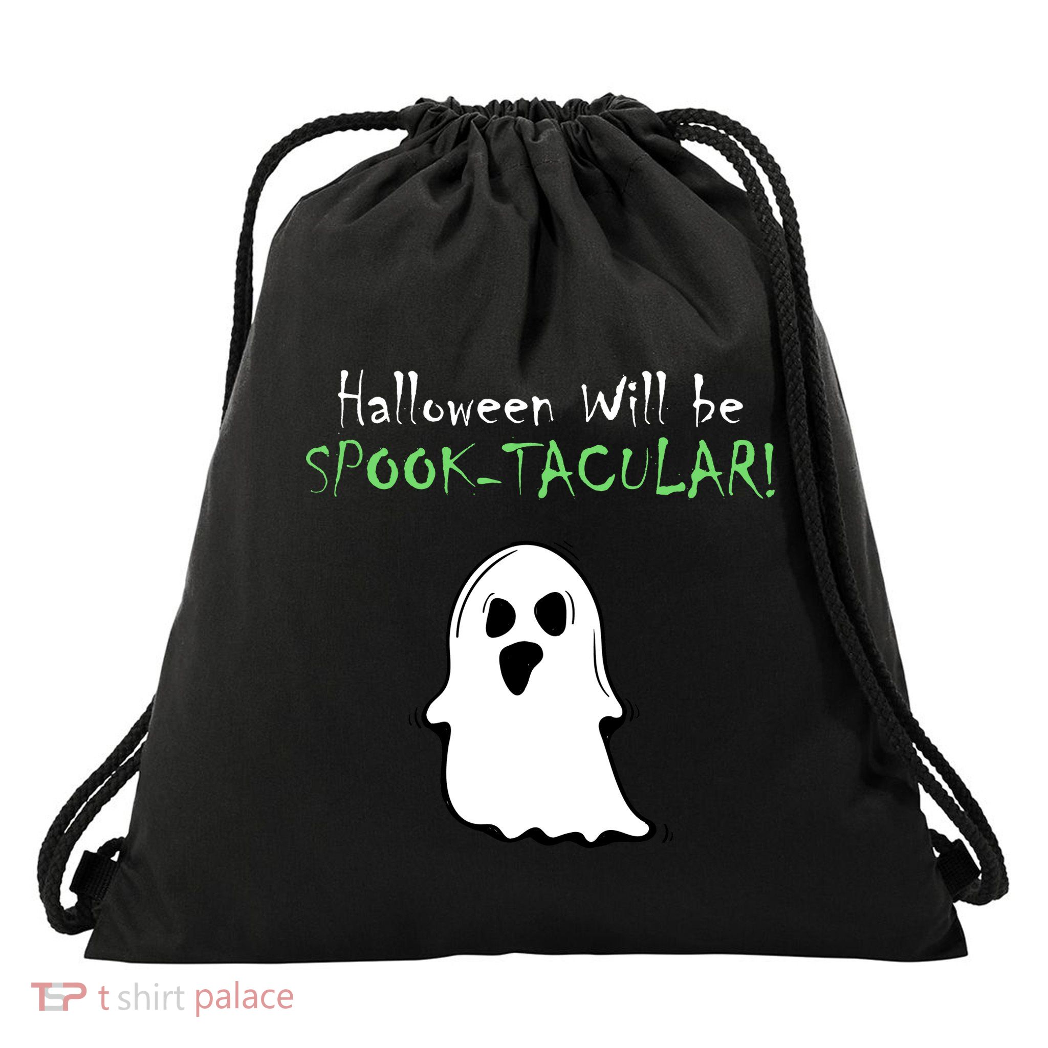Halloween Will Be Spooktacular Ghost Drawstring Bag