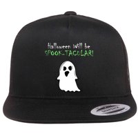 Halloween Will Be Spooktacular Ghost Flat Bill Trucker Hat