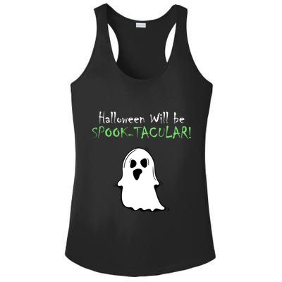 Halloween Will Be Spooktacular Ghost Ladies PosiCharge Competitor Racerback Tank