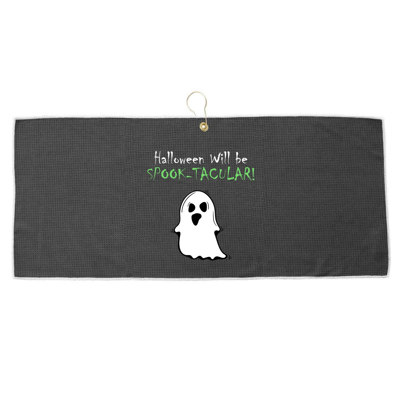 Halloween Will Be Spooktacular Ghost Large Microfiber Waffle Golf Towel