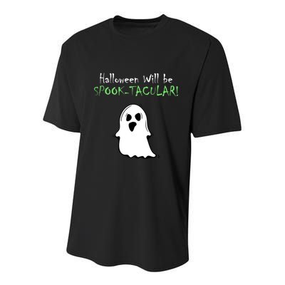Halloween Will Be Spooktacular Ghost Youth Performance Sprint T-Shirt