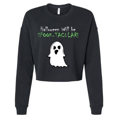 Halloween Will Be Spooktacular Ghost Cropped Pullover Crew