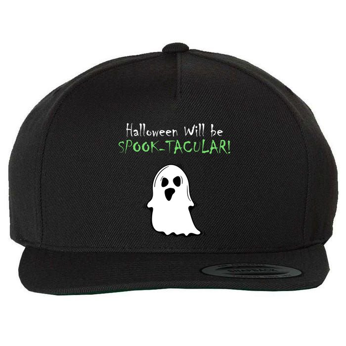 Halloween Will Be Spooktacular Ghost Wool Snapback Cap