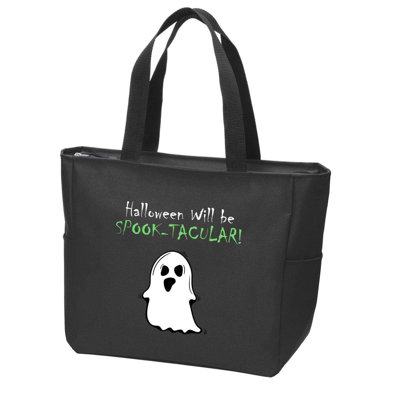 Halloween Will Be Spooktacular Ghost Zip Tote Bag