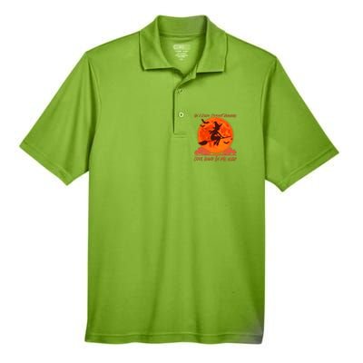 Halloween Witch On A Dark Desert Highway Men's Origin Performance Pique Polo