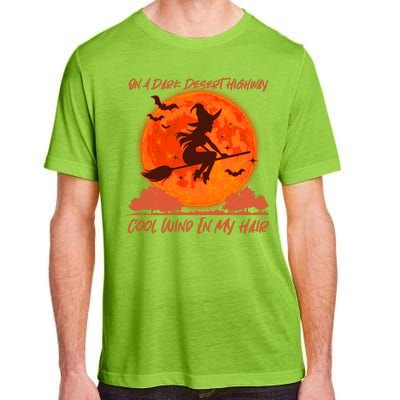 Halloween Witch On A Dark Desert Highway Adult ChromaSoft Performance T-Shirt