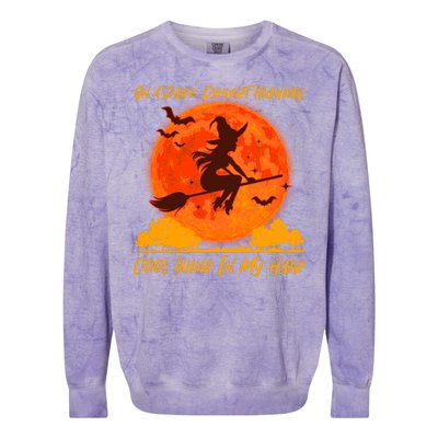 Halloween Witch On A Dark Desert Highway Colorblast Crewneck Sweatshirt