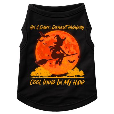 Halloween Witch On A Dark Desert Highway Doggie Tank