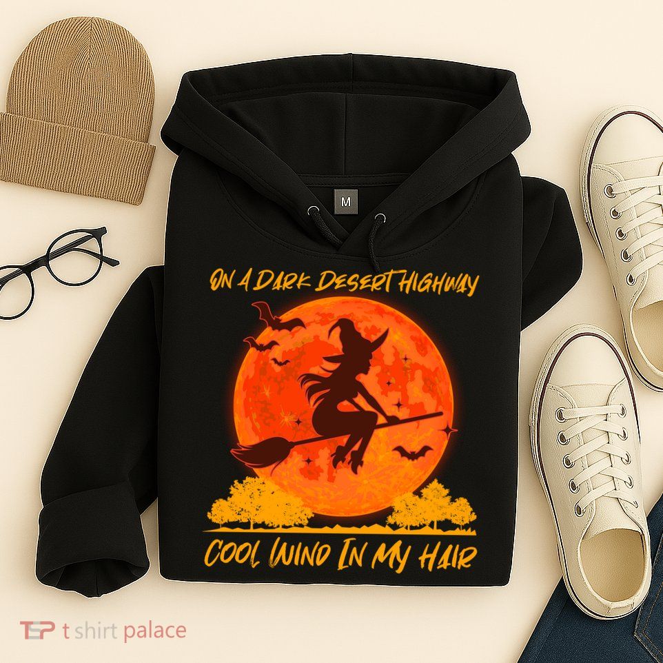 Halloween Witch On A Dark Desert Highway Hoodie
