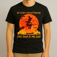 Halloween Witch On A Dark Desert Highway T-Shirt