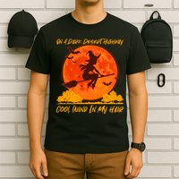 Halloween Witch On A Dark Desert Highway T-Shirt