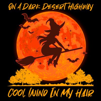 Halloween Witch On A Dark Desert Highway T-Shirt