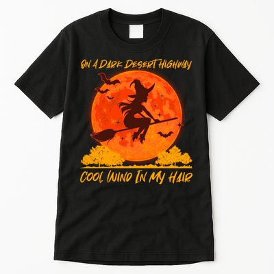 Halloween Witch On A Dark Desert Highway Tall T-Shirt