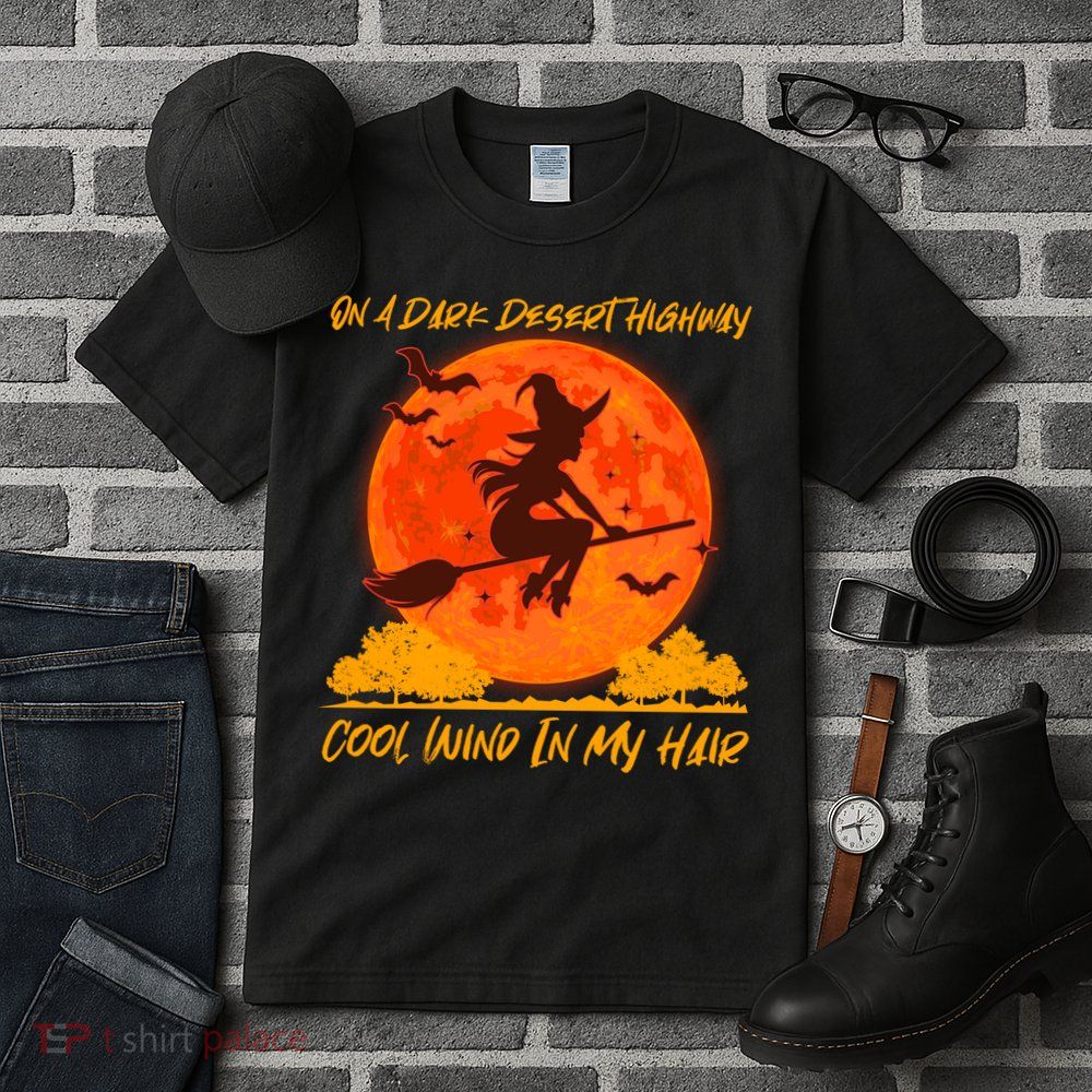Halloween Witch On A Dark Desert Highway Tall T-Shirt