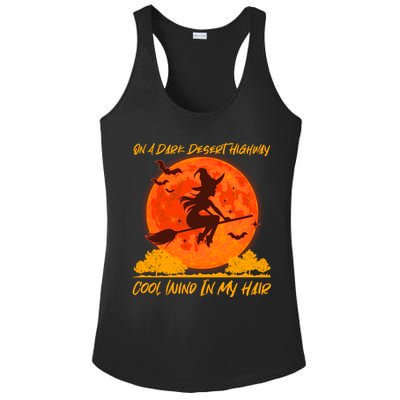 Halloween Witch On A Dark Desert Highway Ladies PosiCharge Competitor Racerback Tank
